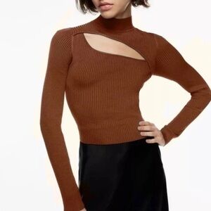 Aritzia Babaton Imprint Sweater Brown 2XL NWT